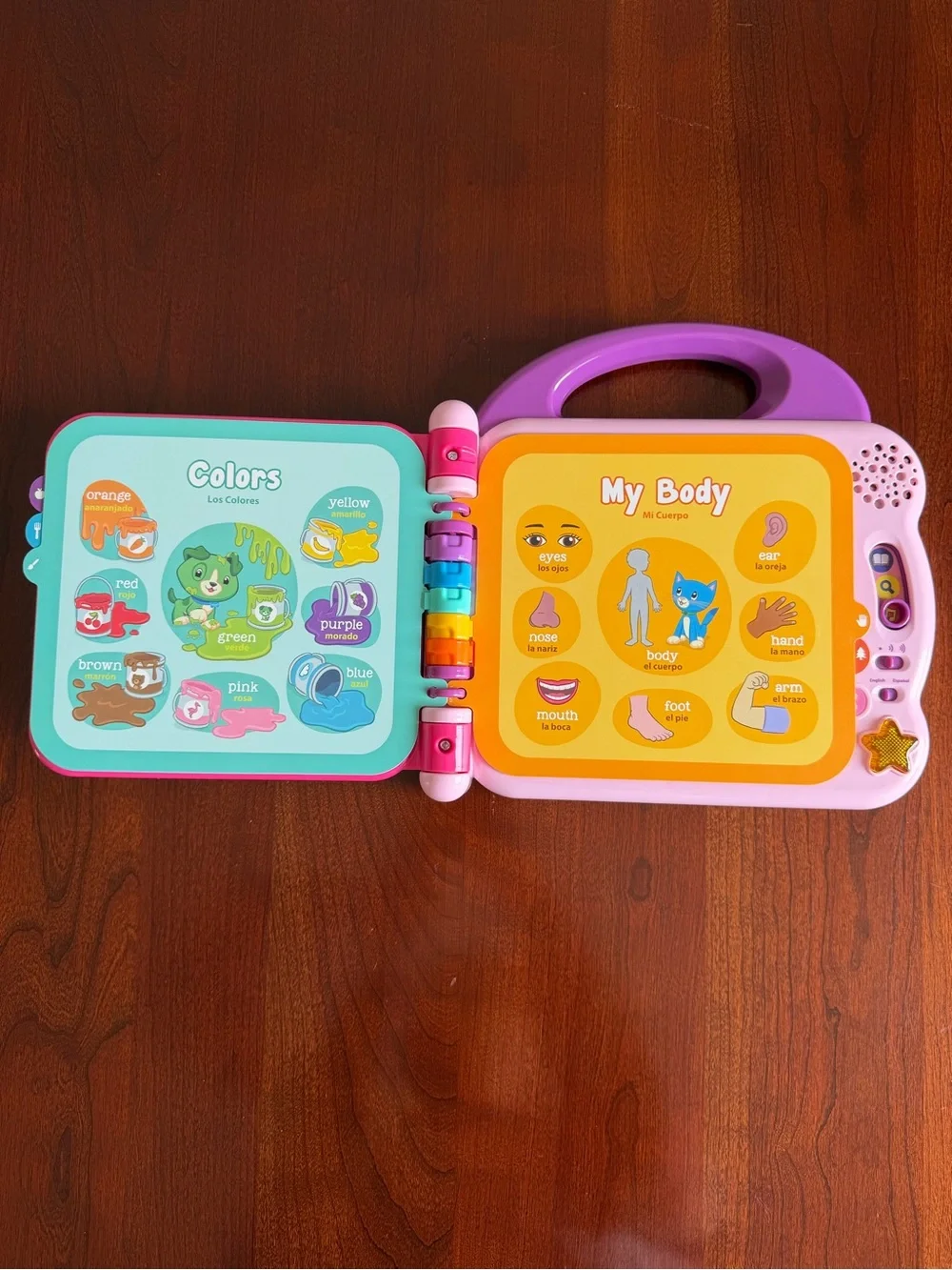 LeapFrog 100 Words Book Scout & Violet Lights Sounds Music English & Spanish